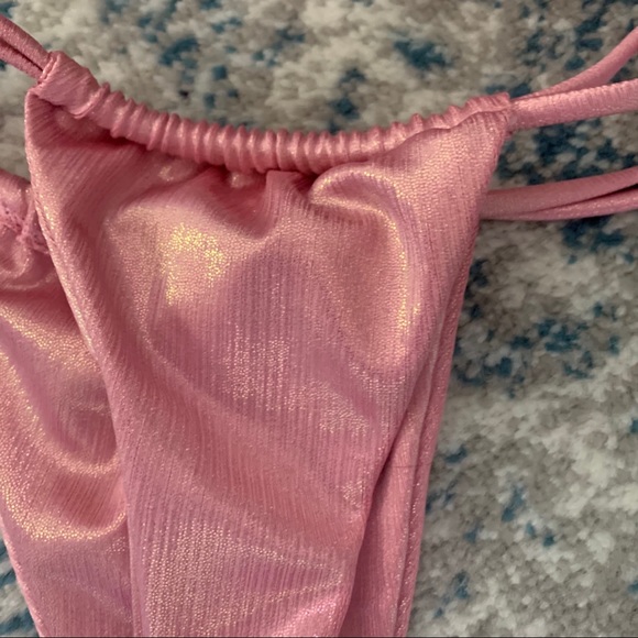 Criss cross tie bikini set sparkly pink (S) - Picture 5 of 5